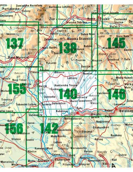 VKU-TM 140 Krupinská planina - Dudince - Korponai-fennsík térképe