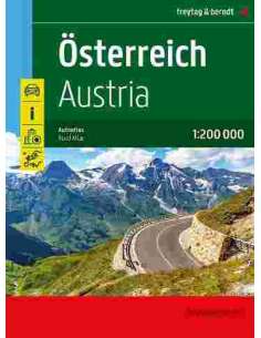 Österreich autoatlas - Ausztria autóatlasz (kötött)