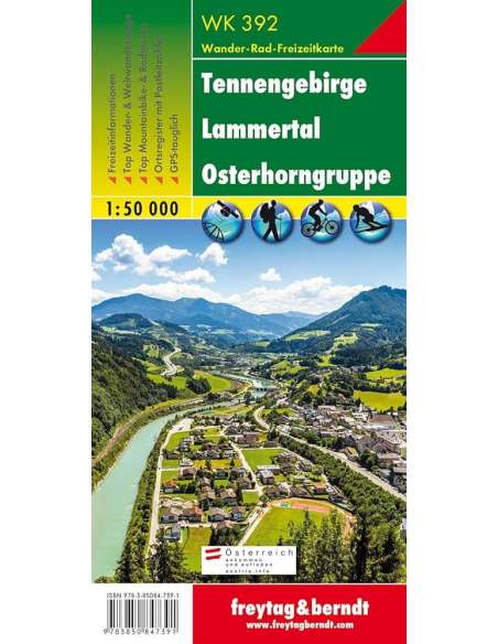 WK 392 Tennengebirge - Lammertal - Osterhorngruppe túratérkép