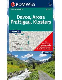 KK 113 Davos - Arosa - Prattigau - Klosters turistatérkép