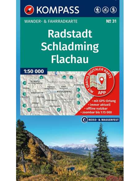 KK 31 Radstadt - Schladming - Flachau kerékpáros-, sí- és turistatérkép