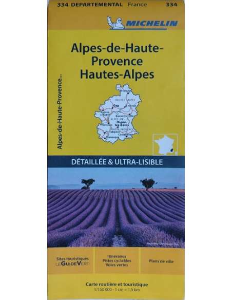 MN 334 Alpes-de-Haute-Provence - Haute-Alpes térkép - 2024