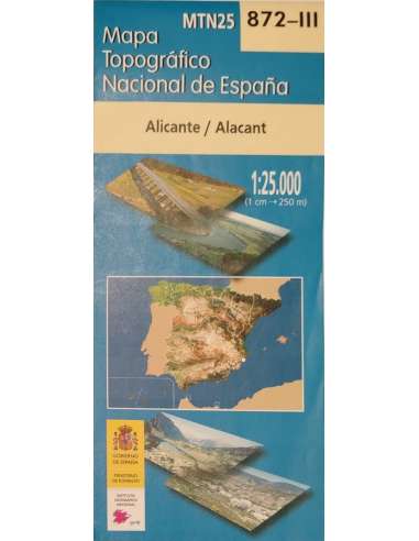 MTN 25 Alicante/Alacant topográfiai térkép 872-III