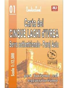 D'Ivrea és az öt tó térképe-Cinque laghi d'Ivrea Serra...