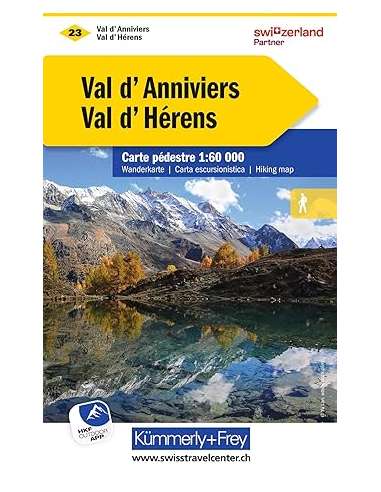Val d' Anniviers, Val d' Hérens túratérkép