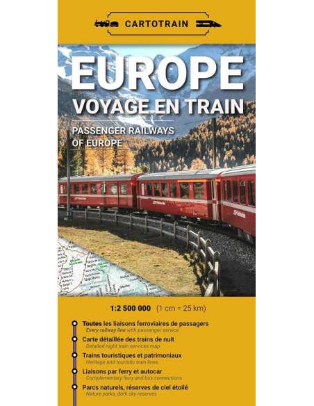 Európa vasúti térképe 2025