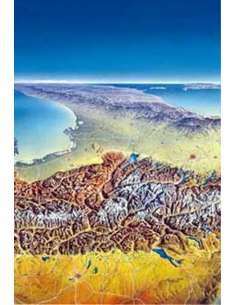 Alpok panorámatérkép - Marseillestől-Bécsig (50 x 85 cm)