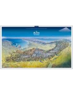Alpok panorámatérkép (59 x 100 cm)