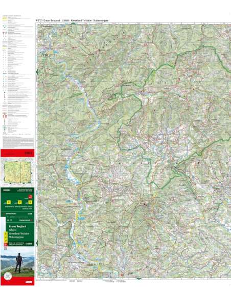 Grazer Bergland, Schöckl-Almenland-Teichalm-Stubenbergsee - Grazer Bergland és a Medve szurdok túratérkép