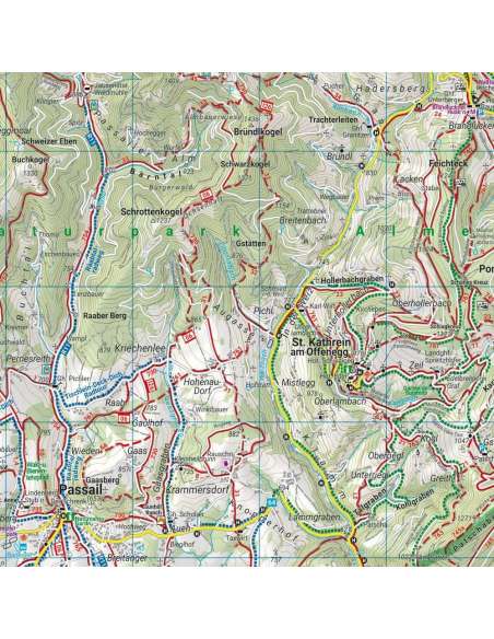 Grazer Bergland, Schöckl-Almenland-Teichalm-Stubenbergsee - Grazer Bergland és a Medve szurdok túratérkép