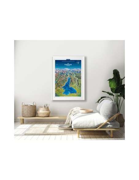 Garda-tó panorámatérkép íves (55 x 75 cm)