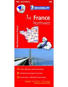 MN 706 France Northwest - Északnyugat-Franciaország térkép