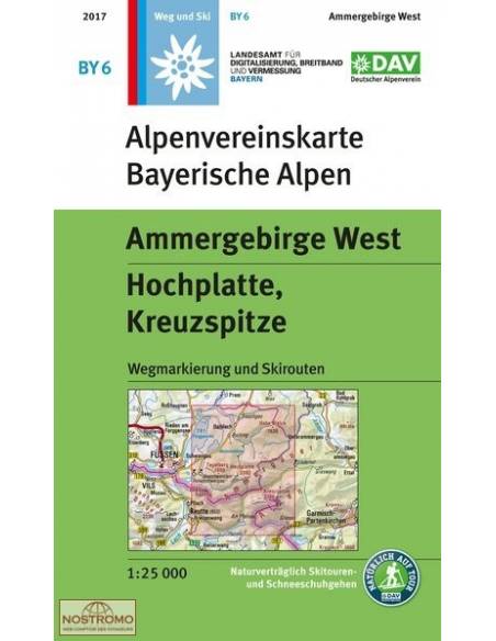 BY6 Ammergebirge West, Hochplatte, Kreuzspitze térkép