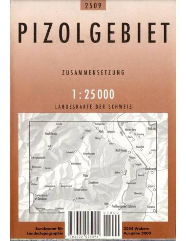LZ 2509 Pizolgebiet topográfiai térkép