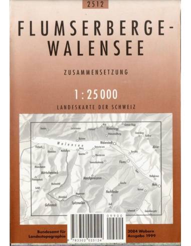 LZ 2512 Flumserberge / Walensee topográfiai térkép