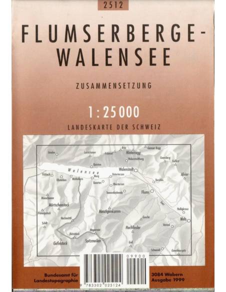 LZ 2512 Flumserberge / Walensee topográfiai térkép