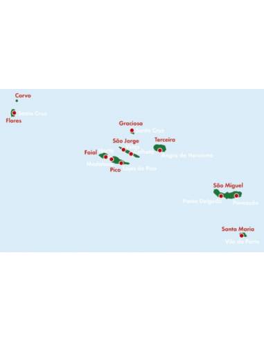 Azores - Azoren - Azori-szigetek térkép