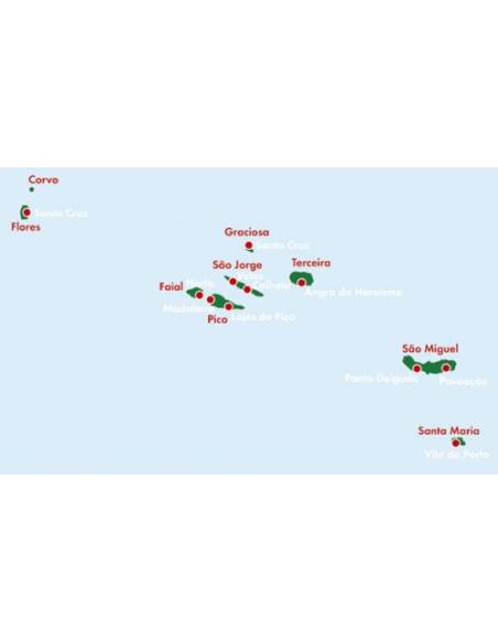 Azores - Azoren - Azori-szigetek térkép