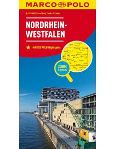 Nordrhein-Westfalen - Észak-Rajna-Vestfália ZOOM térkép