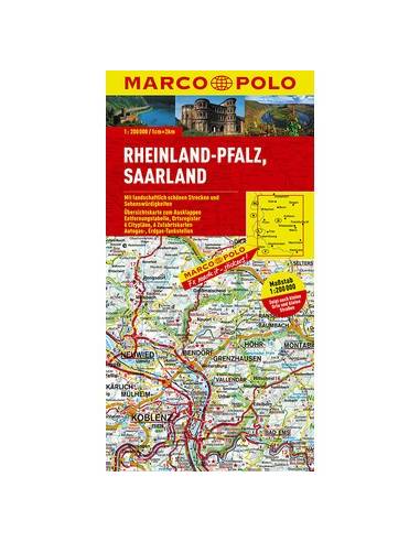 Saarland, Rheinland-Pfalz térkép (Marco Polo)