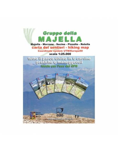 MAJELLA TÚRATÉRKÉP - 6 RÉSZES /MORRONE, SECINE, PIZZALTO, ROTELLA/