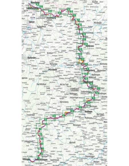 Neckar-Radweg kerékpáros atlasz