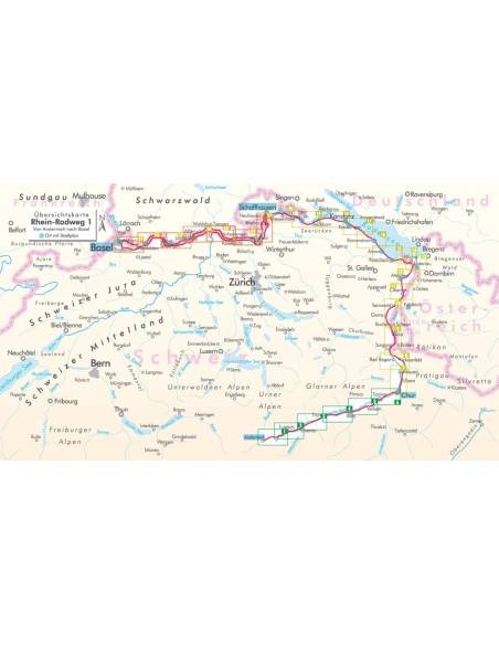 Rhein-Radweg 1 - Rajna kerékpáros atlasz - Andermatt-Basel