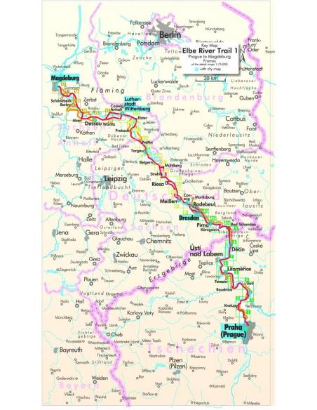 Elbe-Radweg 1 Von Prag nach Magdeburg - Elba kerékpáros atlasz - Prága-Magdeburg