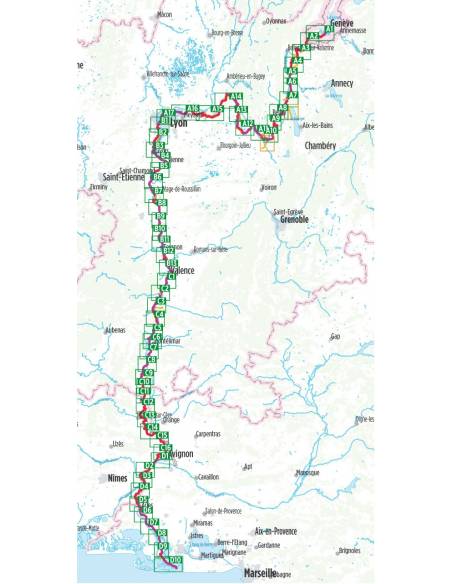 Via Rhôna - Am Rhone-Radweg vom Genfer See ans Mittelmeer kerékpáros atlasz
