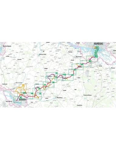Radfernweg Hamburg-Bremen - kerékpáros atlasz