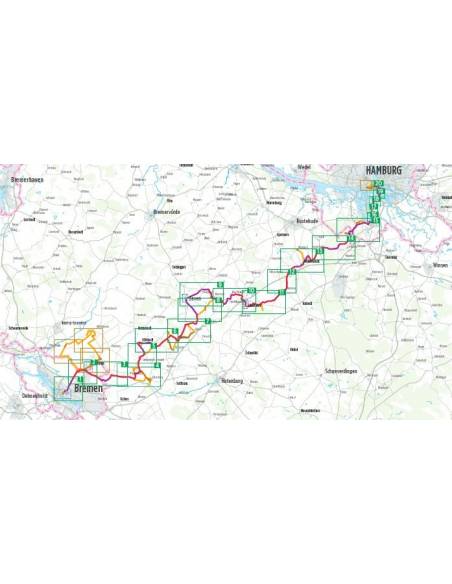 Radfernweg Hamburg-Bremen - kerékpáros atlasz