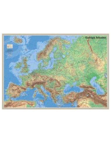 Európa domborzata - felszíne laminált falitérkép