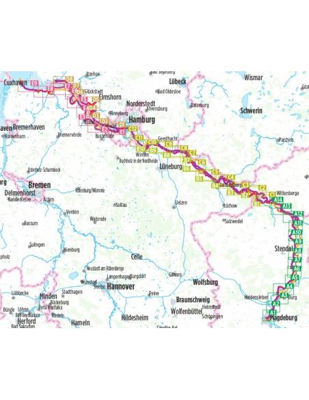 Elbe-Radweg 2 - Elba kerékpáros atlasz 2. - Magdeburg-Cuxhaven