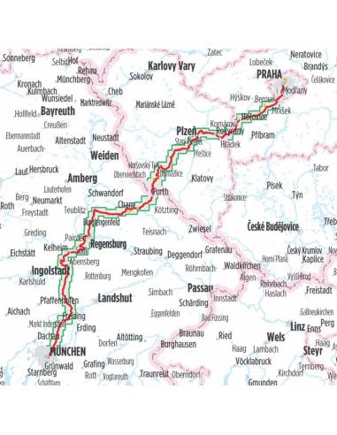 München-Regensburg-Prag kerékpáros atlasz