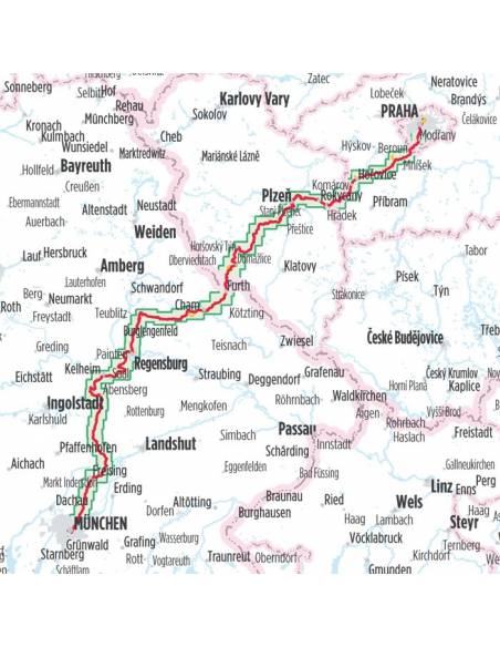 München-Regensburg-Prag kerékpáros atlasz