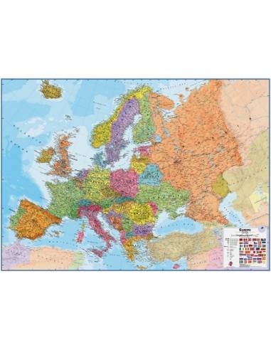 Európa politikai falitérkép - laminált 165x120 cm