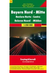 Észak- és Közép-Bajorország térkép 2. (Bayern Nord - Mitte)