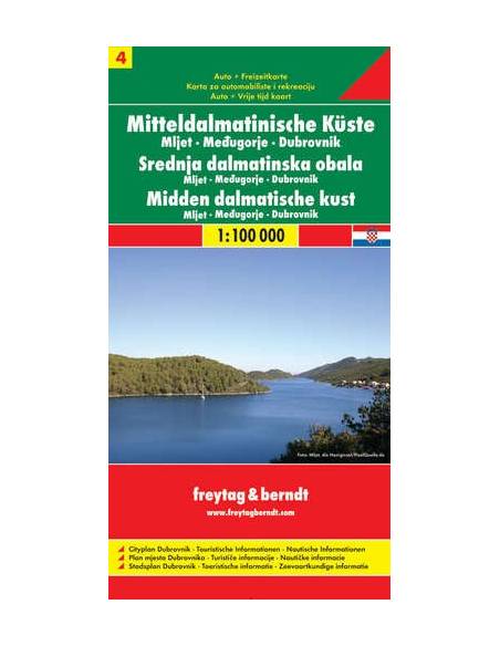 Dalmát tengerpart 4: Mljet-Medjugorie-Dubrovnik térkép