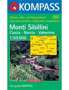 KK 666 Monti Sibillini túra és kerékpáros térkép