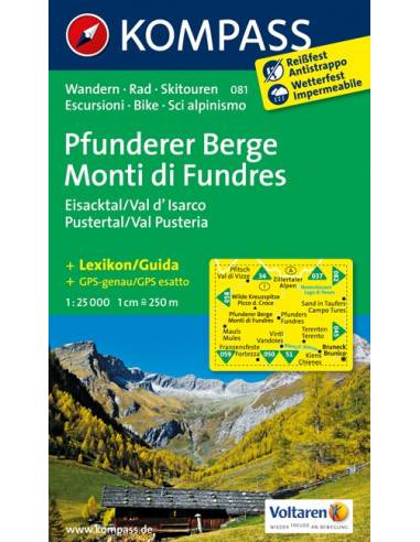 KK 081 Pfunderer Berge - Monti Di Fundres...