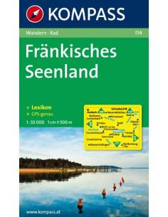 KK 174 Frankisches Seenland kerékpáros és túratérkép