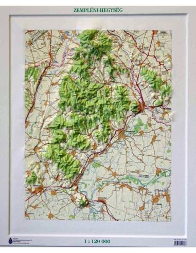 Zempléni-hegység dombortérkép 56x80 cm