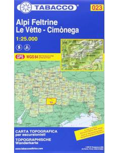 TO 023 Alpi Feltrine, Le Vètte - Cimònega térkép