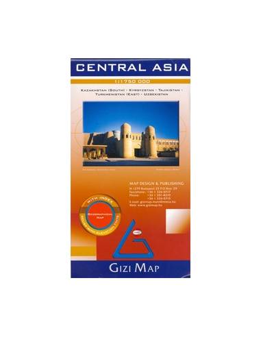 Central Asia - Közép-Ázsia domborzati térkép