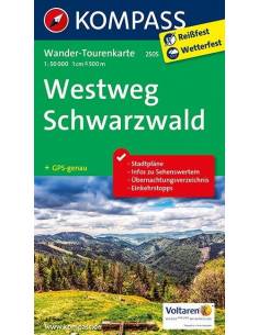 KK 2505 Westweg Schwarzwald túratérkép
