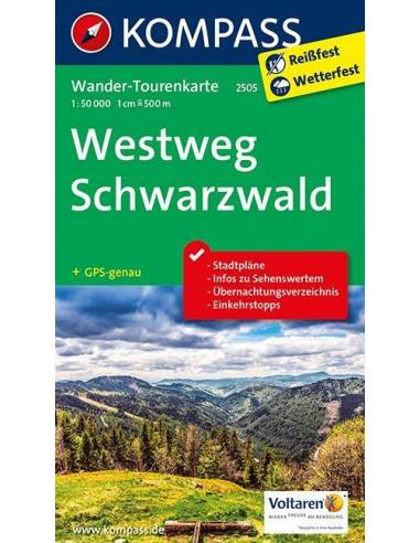 KK 2505 Westweg Schwarzwald túratérkép