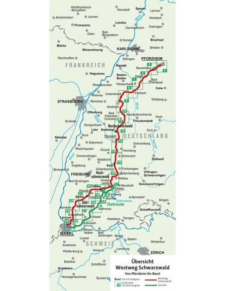 KK 2505 Westweg Schwarzwald túratérkép