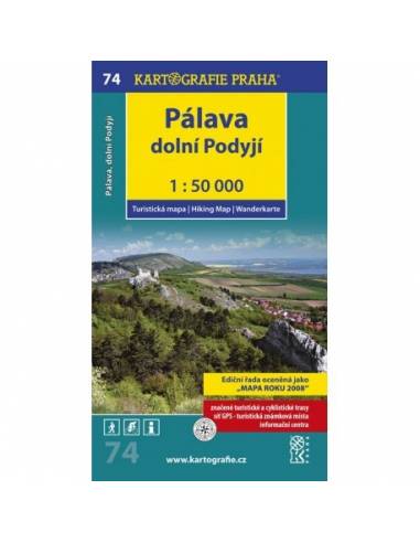 74 Pálava, dolní Podyjí turistatérkép