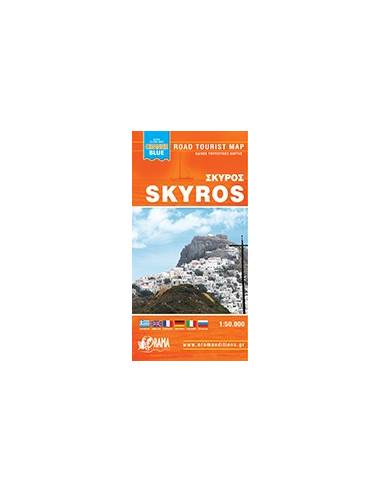 Skyros mini térkép - Orange Blue