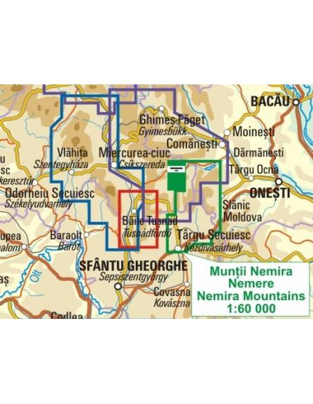 Nemere-hegység térkép - Munţii Nemira